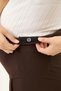 Maternity Narrow Leg Gabardine Fabric Pants, Elastic Waist and Adjustable (Coffee) - 3