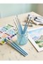 6Pcs Artist Brush Set Watercolor Acrylic Gouache Synthetic Bristle Blue - 5