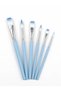 6Pcs Artist Brush Set Watercolor Acrylic Gouache Synthetic Bristle Blue - 3