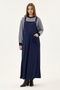 Maternity Corduroy Salopet Dress (Navy Blue) - 3