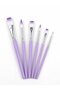 6Pcs Artist Brush Set Watercolor Acrylic Gouache Synthetic Bristle Purple - 3