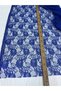 Saks Blue Lace Fabric Thin - Floral Patterned - 4