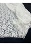 White Corded Lace Fabric - Small Floral Pattern - 4