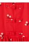 Red Floral Girl's Gabardine Dress - 2