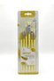 6-Piece Artist Brush Set Watercolor Acrylic Gouache Synthetic Bristle Yellow