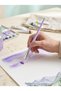 6Pcs Artist Brush Set Watercolor Acrylic Gouache Synthetic Bristle Purple - 6
