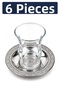 10 cm Authentic Patterned Stainless Steel Tea Plate, Unbreakable Metal Tea Cup Coaster - 5