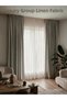 Light Gray 100% Linen Background Curtain 1. Quality Draped Fabric, Non-Pleated, Extrafoam, Gathered, Ready to Use (1 Piece, Single Wing)