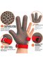3 Fingers Stainless Steel Mesh Protective Gloves Cut Resistant Metal Mesh Gloves - 5
