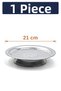 21 cm Footed Lenger Authentic Patterned Chrome Steel Kebab and Presentation Plate