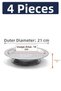 21 cm Footed Lenger Authentic Patterned Chrome Steel Kebab and Presentation Plate - 2