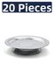 21 cm Footed Lenger Authentic Patterned Chrome Steel Kebab and Presentation Plate - 4