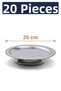 25 cm Footed Lenger Authentic Patterned Chrome Steel Kebap and Presentation Plate
