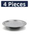 29 cm Footed Lenger Authentic Patterned Chrome Steel Kebap and Presentation Plate - 4