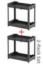 2 Pieces 2-Tier Bathroom Organizer Black, Under-Cabinet Organizer, Makeup Cosmetic Organizer - 3