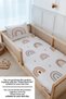 Montessori Duvet Cover and Fitted Sheet Set - Iconic Series - Salmon Starry Rainbow - 4