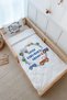 Single Duvet Cover and Fitted Sheet Set - for Baby Series - Cars in the Blue Circle