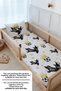 Single Duvet Cover and Fitted Sheet Set - for Baby Series - Black - White - 4