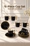 6-Person Gold Detailed Porcelain Coffee Set