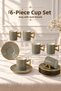 6-Person Gold Detailed Porcelain Coffee Set