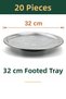 32 cm Footed Lenger Authentic Patterned Chrome Steel Kebap and Presentation Plate - 2