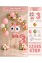 Party 3 Years Old Pink Deer 1-9 Years Old Birthday Balloon Set – Gold and Sage Green - 2