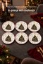 6-Piece Decorated Pine Tree Patterned Round Serving Plate 25 cm Dessert Presentation Serving Plate for 6 People - 4