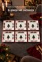 6-Piece Pine Tree Patterned Square Cake Plate 18.7 cm Dessert Presentation Serving Plate for 6 People - 4