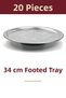 34 cm Footed Lenger Authentic Patterned Chrome Steel Kebab and Presentation Plate - 4