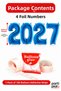 2027 New Year 4 Pieces Foil Number Balloon Set Blue 16 Inch Glass Display Ornament 100 Pieces with Tape - 4