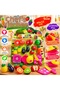 Large Size Fruit and Vegetable Cutting Set Toy Kitchen Set Cookware Knife and Cuttable Foods