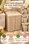 Cappuccino Washing Machine Cover with Ruffles and Lace, Decorative Dust Protector, Front Opening Luxury Case Model
