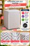 Gray White Zigzag Patterned Washing Machine Cover Quilted Zippered Protective Case 63X58X84 cm Model - 3