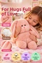 Pink Gluttonous Rabbit Plush Toy 26 cm Cute Chubby Rabbit with Soft Welsoft Fabric Sleeping Companion - 2