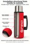Nt01 2-Layer Vacuum Technology 24H Hot 48H Cold 72H Ice Protection Steel Thermos with Red Cover - 8