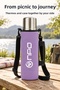 Nt01 2-Layer Vacuum Technology 24H Hot 48H Cold 72H Ice Protection Steel Thermos with Lilac Case - 4
