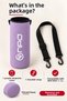 Ntk Shoulder Strap Padded Shock Absorbing Neoprene Fabric 1.5Lt Thermos Cover Lilac - 8