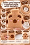 Set of 2 Plush Hot Water Bags with Teddy Bear and Frog Figures, Soft Cover, 26X17 Cm, Winter Warming Comfort - 4