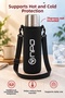 Ntk Shoulder Strap Padded Shock Absorbing Neoprene Fabric 1.5Lt Thermos Cover Black - 7
