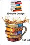 Premium 3D Book-Shaped Glass Mug 3D Colorful Design Coffee Tea and Cold Drink Cup