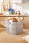 2-Piece Children's Room Washable Gray Pp Rattan Closet Laundry Toy Organizer Storage Basket Organizer 33X33X33 - 2