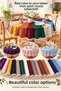 Pompom Detailed Round Tablecloth – Liquid-Resistant, Stain-Proof, Durable Duck Fabric, Different Size Options - 8