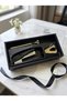 Luxury Office Gift Set Stapler Staple Remover and Crystal Stone Pen Black Gold