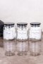 3-Piece Glass Cotton Set with Acrylic Black Vacuum Lid and White Label Bathroom Set 300 ml Cotton Storage Container Bathroom Organizer - 2