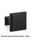 Karmen Square Button Handle, Black, 5 Pieces - 3
