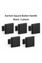 Karmen Square Button Handle, Black, 5 Pieces - 5