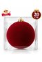 Luxury Velvet-Looking Burgundy Flocked Christmas Tree Ornament Ball 20 cm Large Size Decorative Christmas Ornament Christmas Tree Ornament - 2