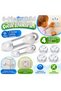 6-Piece Child Safety Set - 2 Size Drawers, Cabinet Locks and 4 Safety Buttons for Electrical Outlets