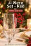 New Year's Cup and Goblet Ornament Set of 4 Red Happy New Year Table Decoration - 5
