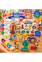 Wooden Painting Set Space Themed 10 Mdf Figures Acrylic Paint Brush and Tape 3+ - 3